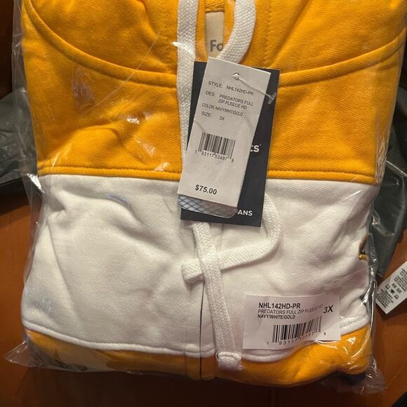Nashville Predators full zip hoodie jacket, embroidered logo,  NEW Sz 3X - Picture 3 of 3